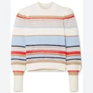 Veronica Beard Cream Multicolor Striped Sweater - great condition!